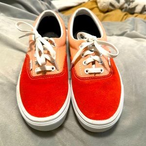Adorable, two-tone lace up Vans. Suede and canvas, like new… Worn one time!